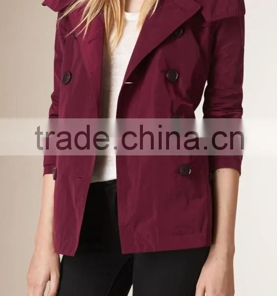Women Winter Hooded Short Trench Coat photo-2