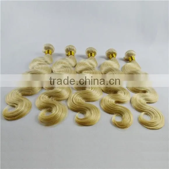 613 Hair Sew in Human Hair Extensions Blonde Mongolian Hair photo-3