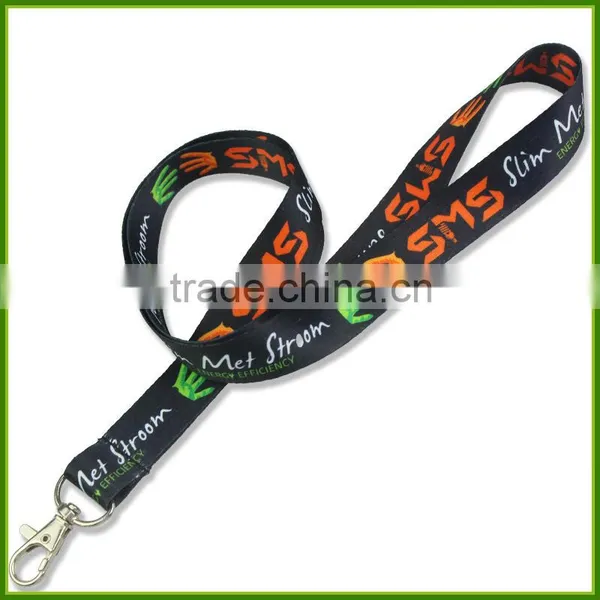 Rope Manufacturers Professional Custom Dark Gradient Color Heat Transfer Lanyard Webbing Lanyard Free Sample photo-2