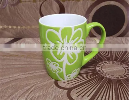 Fancy Red Flower Glazed Ceramic Microwavable Cups and Mugs photo-4
