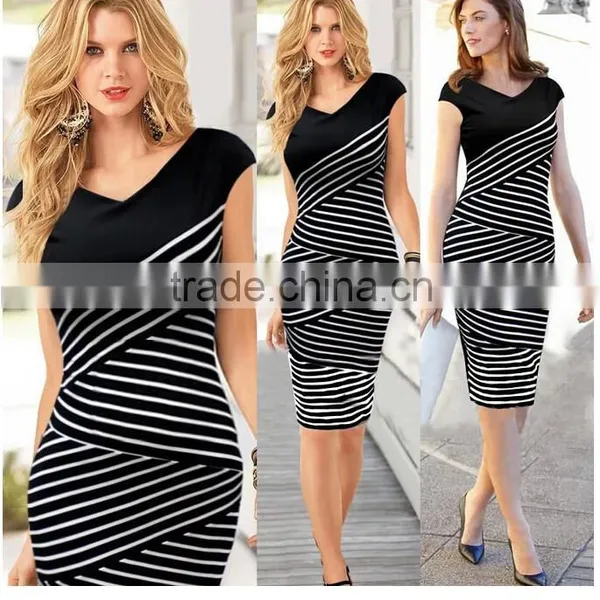 2015 New Fashion Cheap Black White Sexy Lady Bandage Dress