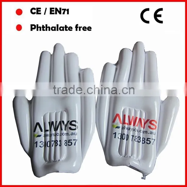 Phthalate Free PVC Inflatable Promotional Hand Custom Printing for Advertising