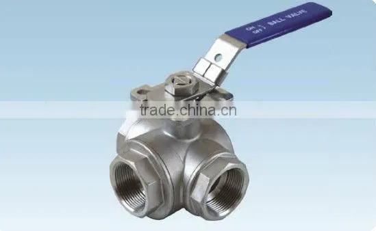 Manual Operation Three-way Stainless Steel Medium/low Pressure Ball Valve With Direct Mounting Pad Apply to Water/oil/gas