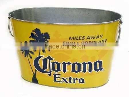 High Quality Customized Rectangular Shape Oval Tin Ice Bucket