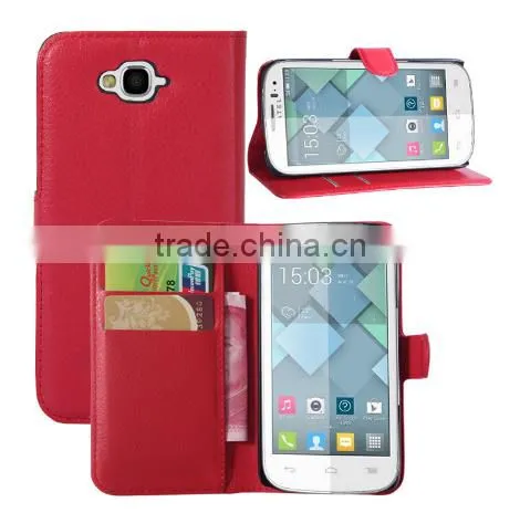 Luxury Leather Wallet Case Wholesale Case Cover for Alcatel One Touch Pop c7 photo-2