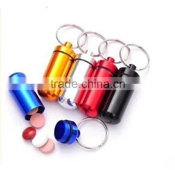 FDA Standard Waterproof Aluminium Mini Pill Case Keyring Quality Choice photo-2