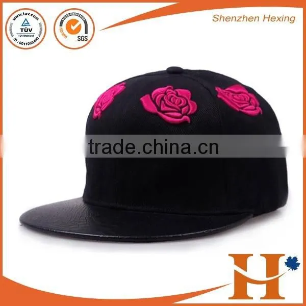 2016 Top Quality Canvas Fabric Floral Print 5 Panel Strap Back Cap photo-3