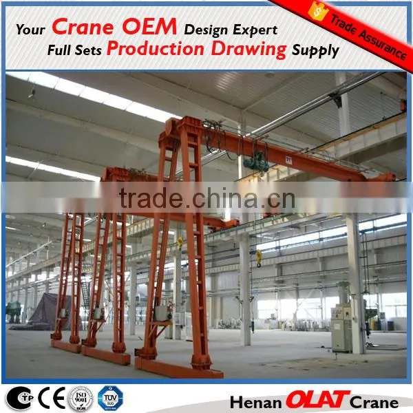 Small Mobile Semi Gantry Crane 5 Ton Drawing, 10 Ton Rail Mounted Gantry Crane Price 12 Ton Goliath Crane for Sale
