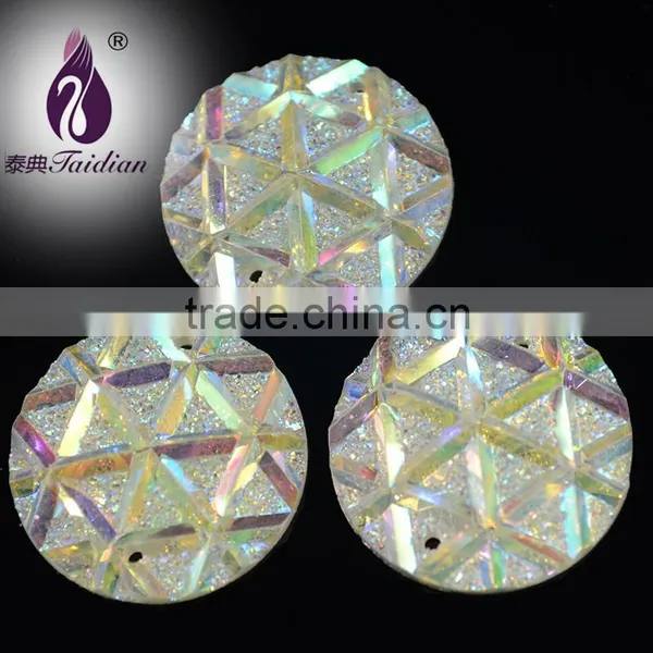 2 Holes Sew On Rhinestone ,AB Flatback Gemstone ,Garment Wendding Dress Gems