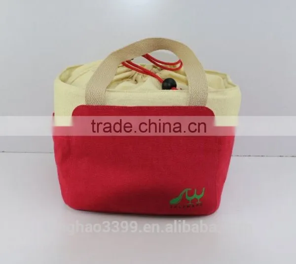 2016 New Design Cooler Bag Cotton Lunch Bag Fashion Drawstring Cooler Bag photo-2
