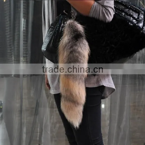High Quality Real Fox Tail Fur Keychain photo-4