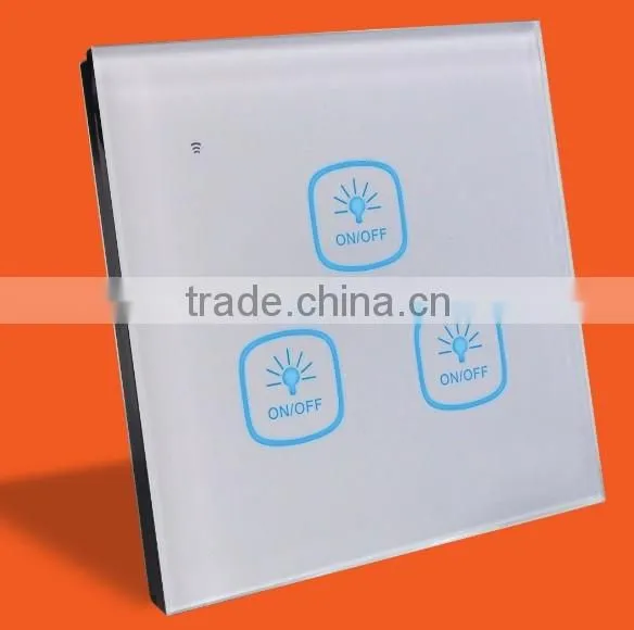Beautiful LED Panel Touch Switch Wall Switch 1/2/3/4gangs Tempered Glass