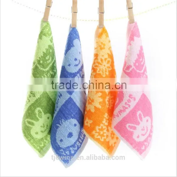 100% Cotton Square Printed Hand Towel With Cartoon Pattern