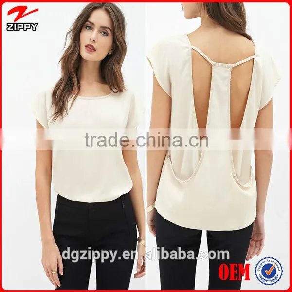 sleeveless nail bead level backless bat shirt
