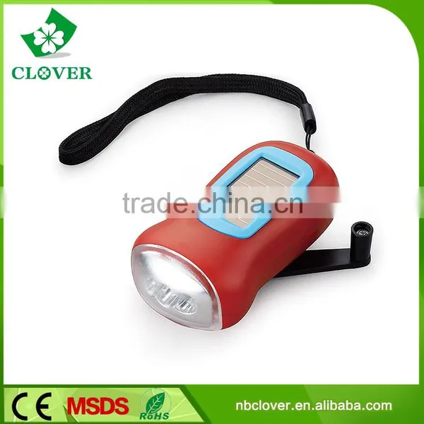 New Design ABS Material Dynamo 3 LED Mini Hand Crank Flashlight photo-3
