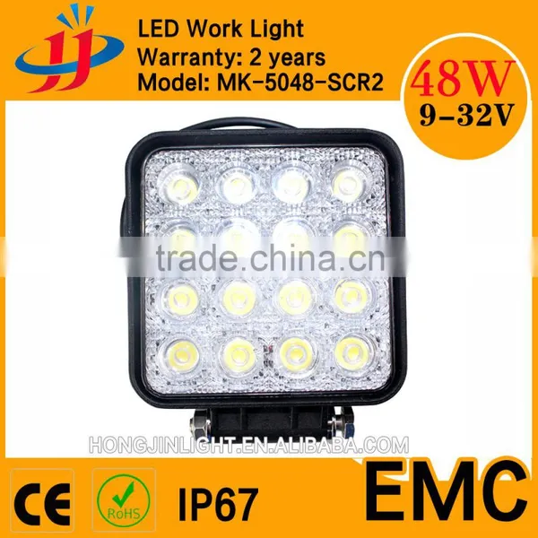 China Top Selling Truck Led Lights Square Led Light 4x4 Offroad 48w Led Work Light
