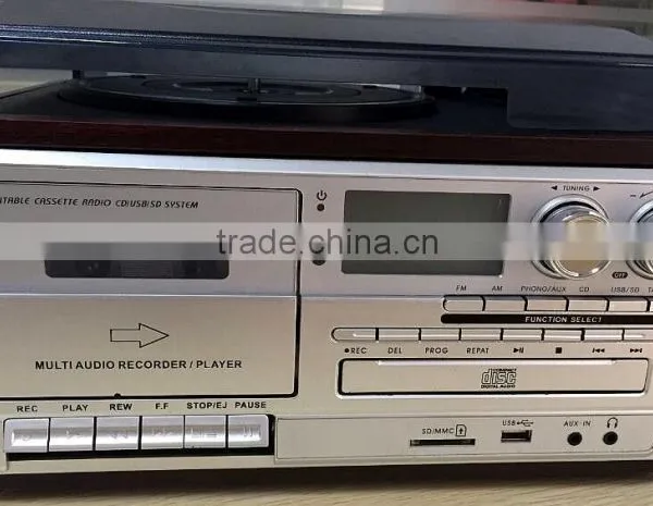 Rain Lane 6-in-1 Electric Turntable Fm Radio Cassette Record Player photo-3