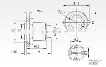 Metal Off/on 16mm Momentary Push Button Switch/Touch Switch With LED photo-3