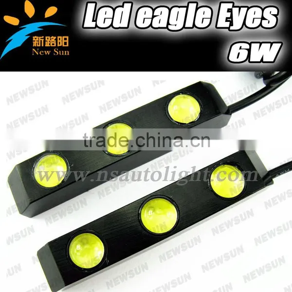 Car Accessories Auto Daytime Running Light, 6W 12V 6pcs Leds Eagle Eyes Universal Front Lights