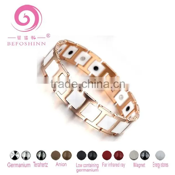 Dongguan Rose Gold Tungsten Jewelry Metal Bracelet Energy Balance Germanium Fashion Tungsten Bracelet