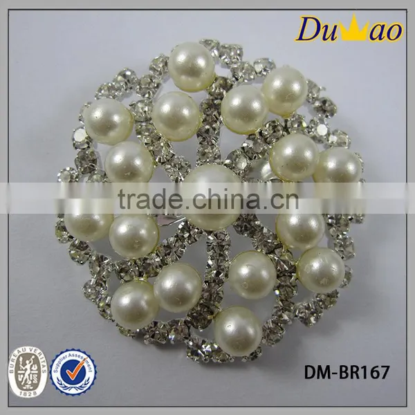 Big Size Metal Pearl Rhinestone Button photo-6