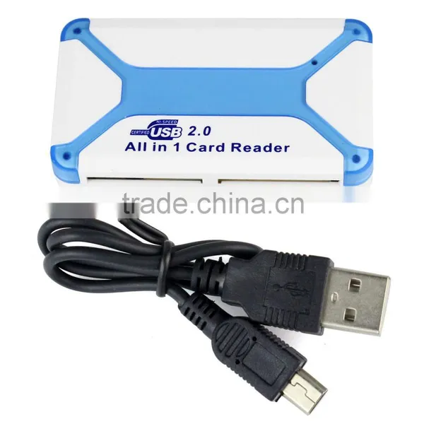 High Speed USB 2.0 All In 1 Card Reader For TF SD M2 MS XD CF White New
