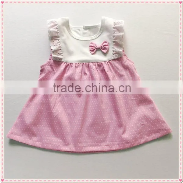 Children Girls Dresses Bowknot Cotton Children Wears Baby Girls Garment