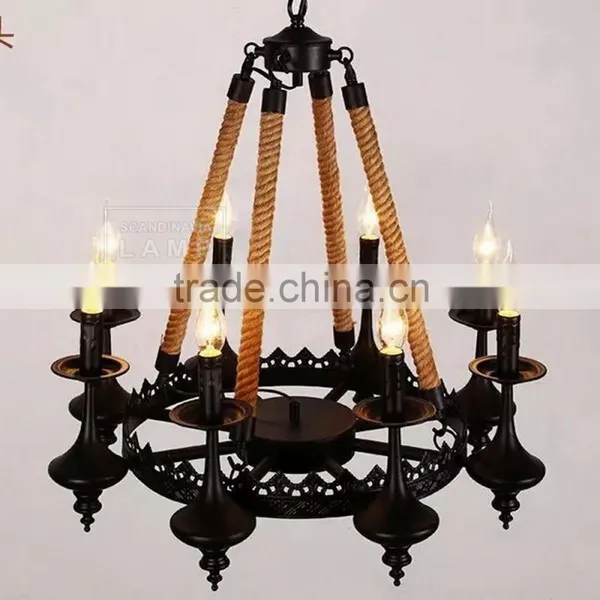 Vintage Industrial Pendant Lighting Iron Ceiling Lamp Candle Chandelier photo-2