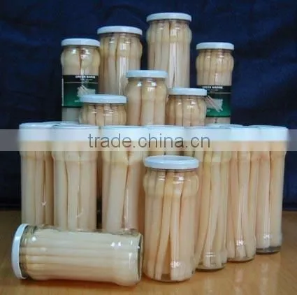 NEW CROP/ Canned White Asparagus Spears in Tall Glass Jars 370ml photo-5