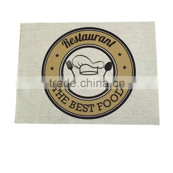 Small Order Accept Digital Printed Linen Fabric Custom Table Mat photo-3