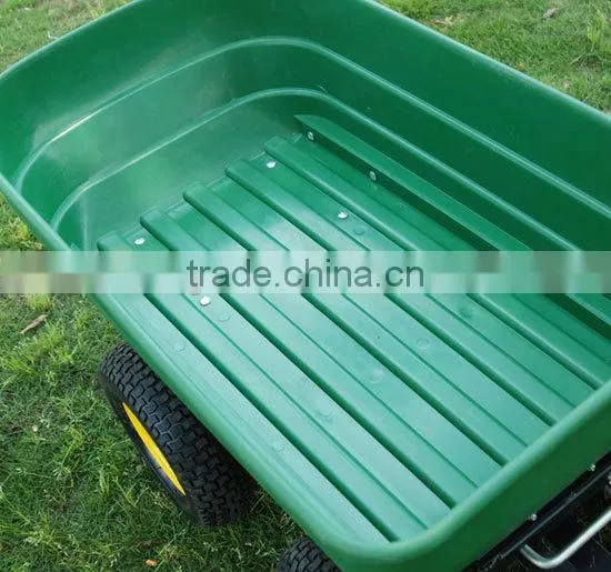Manual Power Source Garden Cart Four-wheel Plastic Tipper Cart Multi-Purpose Plastic Pull Cart photo-3
