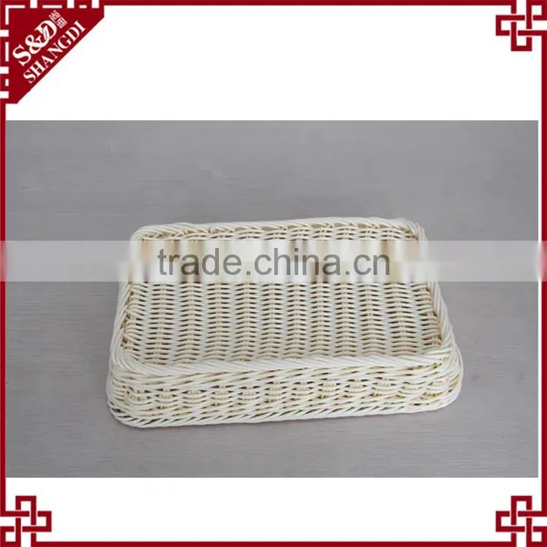 High Quality Plastic Rattan Rectangle Shape Widely Use Food Basket Suit photo-6