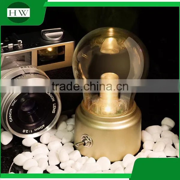 Children Plastic Antique Mini Bulb Shape Usb Charge Led Night Lamp Light photo-3