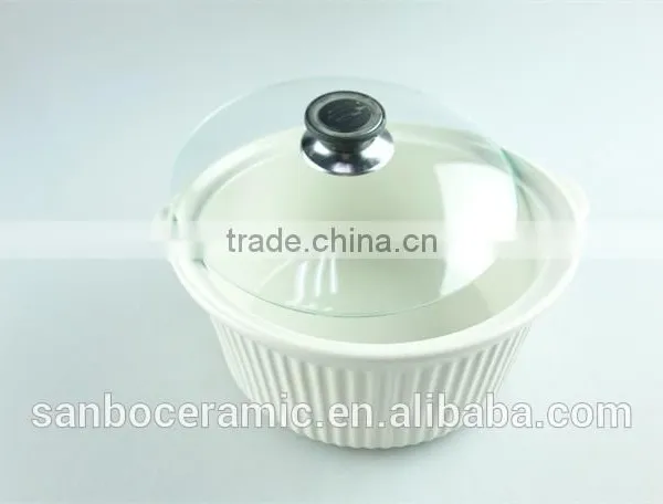 Small Cheap Ceramic Pots/ Soup Tureen Pot With Glass Lid & Handles Ceramic Stoneware photo-4