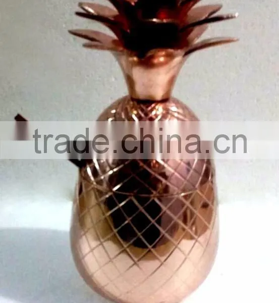 COPPER PINEAPPLE DRINKING BOWL FOR MOSCOW MULE, VODKA, GINGER, COPPER PINEAPPLE POT, SOLID COPPER PINEAPPLE DRINKING VESSEL photo-3