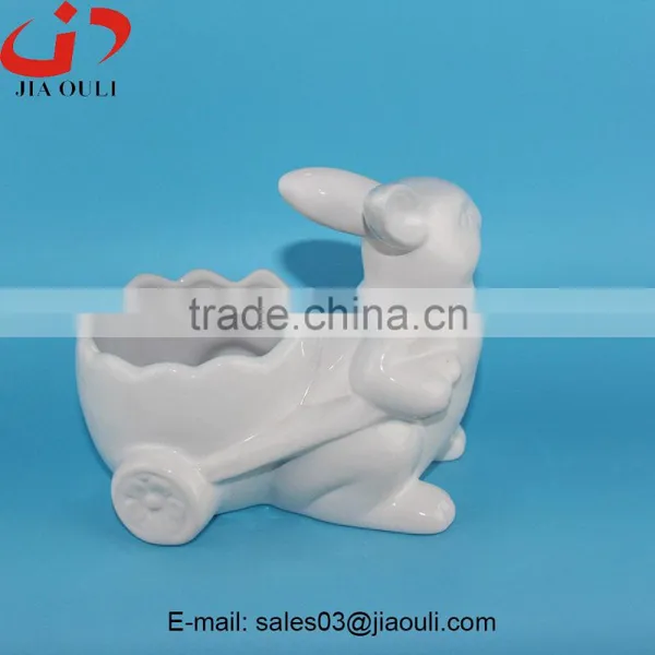 2016 New Design Popular Easter Decoration Ceramic Rabbit Planter photo-3