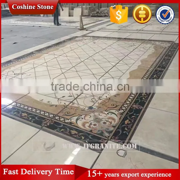 Jianfa Flower Design Water Jet Marble Tile Floor Medallions photo-3