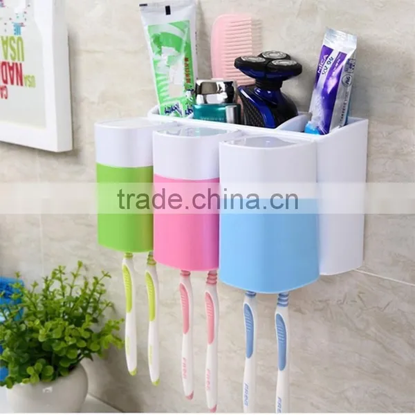 Plastic Bathroom Set Accessaries Toothbrush Holder , Toothpaste Wall Holder , Bethroom Storage Rack photo-5