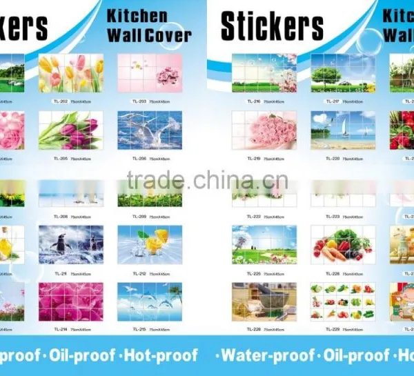 Fashion Decorative Wall Sticker , Kitchen Aluminum Foil Oil Stickers,TV Setting Post photo-6