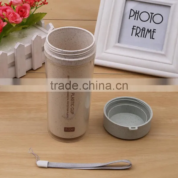 L00013 Europe Most Popular Wheat Material Pink Lid Plastic Joyshaker Water Bottle/plastic Water Bottle From Yiwu photo-2