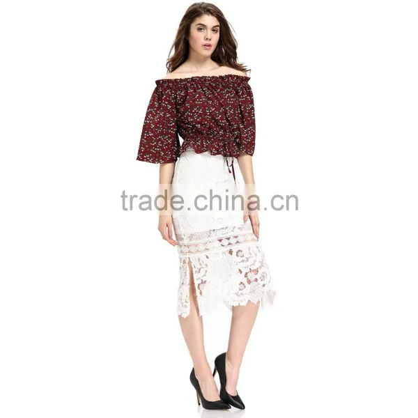 Domin Fashion Latest Printing off Shoulder Top photo-5