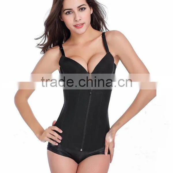 2015 Top Sell Women Sexy Elastic Breathable Zipper Slimming Body Shaper Corset photo-5
