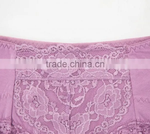 Purple Cheapest 95% Cotton 5% Spandex With Lace Sexy Fancy Woman Underwear photo-3