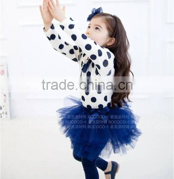 New Autumn Girls Clothing Sets Baby Girls Long Sleeve Polka Dots t Shirts+skirts-legging Baby Girls Outfits photo-2