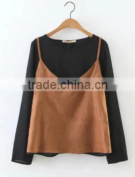 Runwaylover EY2358B Ladies 2017 Ladies Two Piece Suits , Women Fashion Blouse And Vests photo-5