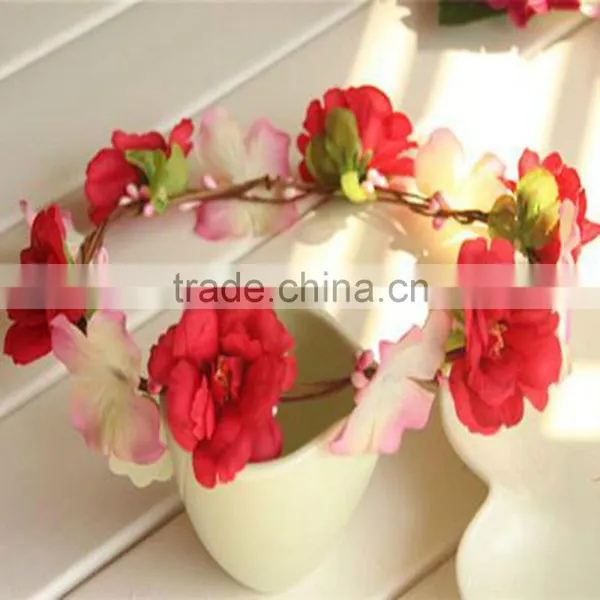 Ladies Floral Flowers Wedding Garland Forehead Hair Head Band photo-4