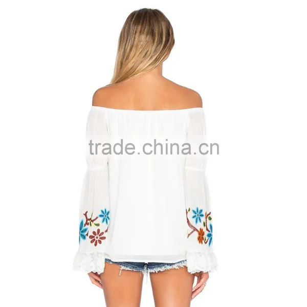Ladies Fashion Models Sample Blouses Fashion in Long Sleeve With Printings photo-3