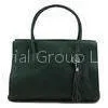 Soft Dark Green Ladies Leather Business Bags / Handbags With Cotton Lining