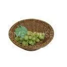 Dark Brown Poly Round Rattan Bread Basket Washable For Display