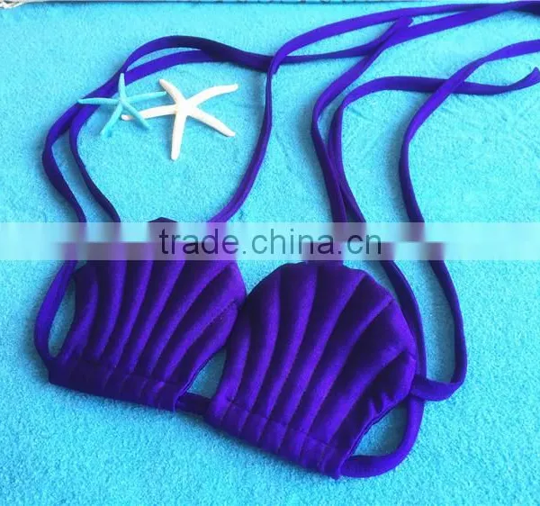 Kids Swimwear Shinny Mermaid Scales Beachwear Shell Top&mermaid Buttoms photo-3